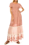 A COLLECTIVE STORY FLORAL SMOCKED BODICE TIERED MAXI DRESS