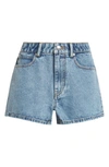 Alexander Wang Short En Jean Détails Strass In Vintage Light Indigo