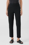 Eileen Fisher Organic Cotton Tapered Ankle Pants In Black