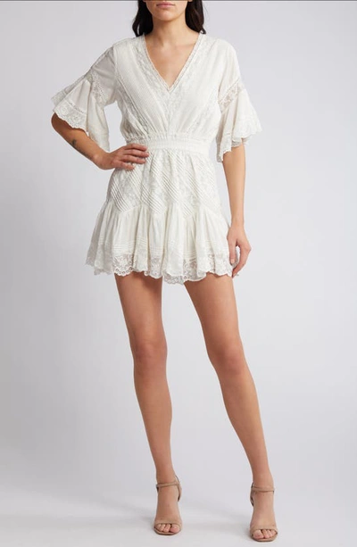 Loveshackfancy Calamina Lace Minidress In Bright White