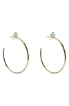 ARGENTO VIVO STERLING SILVER SEMIPRECIOUS STONE HOOP EARRINGS