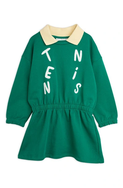 Mini Rodini Kids' Tennis Cotton Jersey Dress In Green