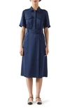 LK BENNETT LK BENNETT LUNA SHORT SLEEVE UTILITY SHIRTDRESS