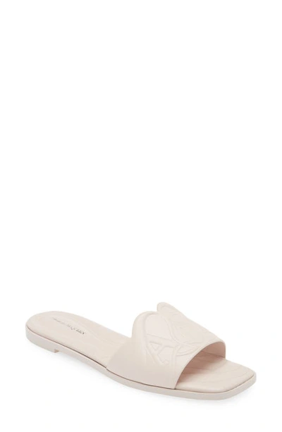 Alexander Mcqueen Seal Slide Sandal In Clay