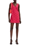 Desigual Floral Lace Mini Dress In Red