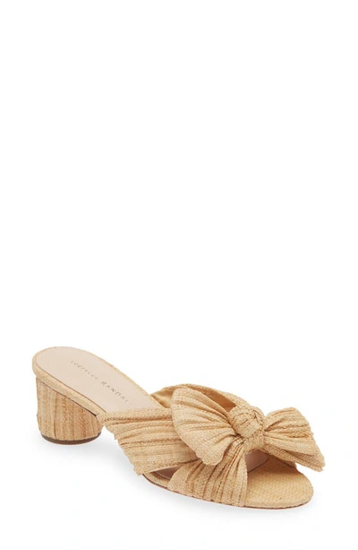 Loeffler Randall Emilia Pleated Bow Sandals In Natural