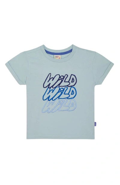 Mon Coeur Kids' Boy's Wild Graphic-print Short-sleeve Cotton T-shirt In Sterling Blue/multi Wild