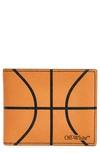 OFF-WHITE OFF-WHITE BASKETBALL LEATHER BIFOLD WALLET