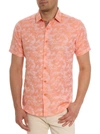 Robert Graham Poseidon Classic Fit Linen-blend Shirt In Orange