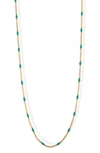 ARGENTO VIVO STERLING SILVER ENAMEL STATION CURB CHAIN NECKLACE
