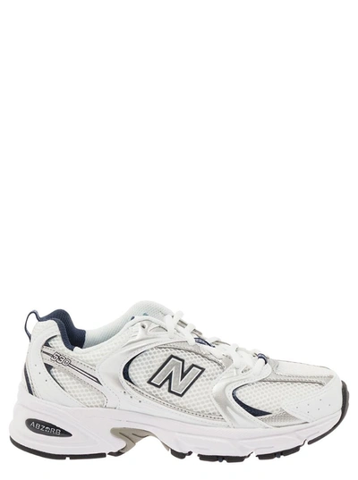 NEW BALANCE '530' WHITE AND BLUE LOW TOP SNEAKERS WITH LOGO PATCH IN TECH FABRIC WOMAN