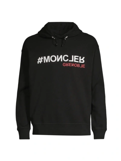 Moncler Logo棉质连帽卫衣 In Black