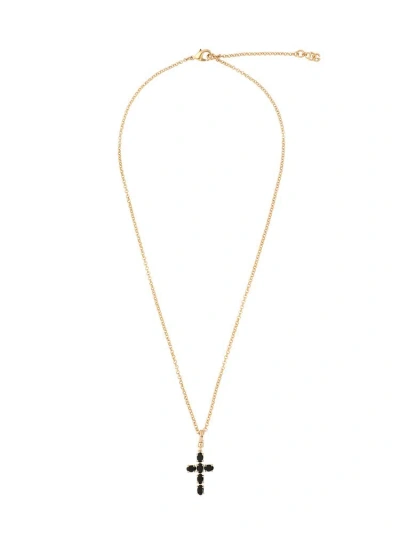 Dolce & Gabbana Cross Pendant Chain Necklace In Gold