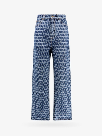 Valentino Vlogo Straight-leg Jeans In Blue