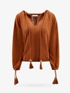 Max Mara Quirite Tie Neck Sweater In Brown