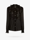 Dolce & Gabbana Frilled-detail Silk Blouse In Black