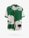 Valentino Flower Portrait-print Bowling Shirt In Green