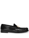 DOLCE & GABBANA DOLCE & GABBANA LEATHER LOAFERS WITH LOGO PLAQUE