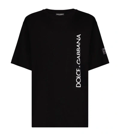 Dolce & Gabbana Logo-print Cotton T-shirt In Black