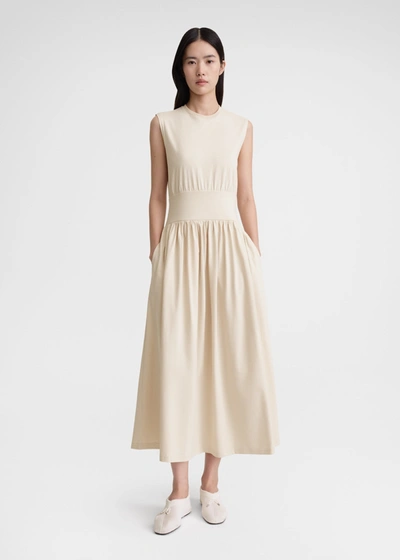 Totême Off-white Sleeveless Midi Dress In 087 Pearl
