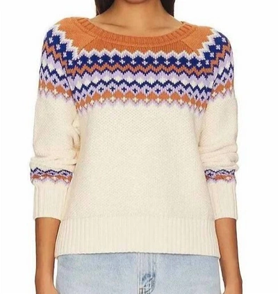 525 America Jen Fair Isle Pullover In Cream Multi In Beige