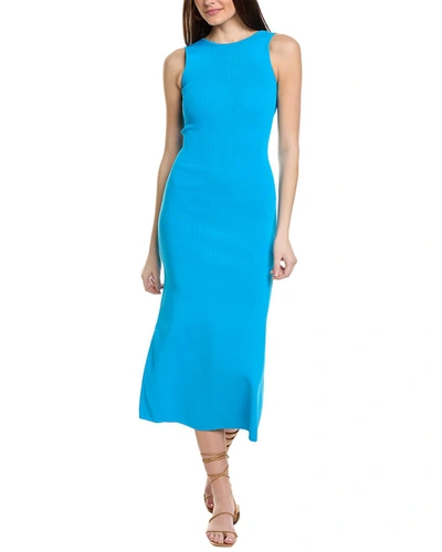 Line & Dot Midi Dress In Blue