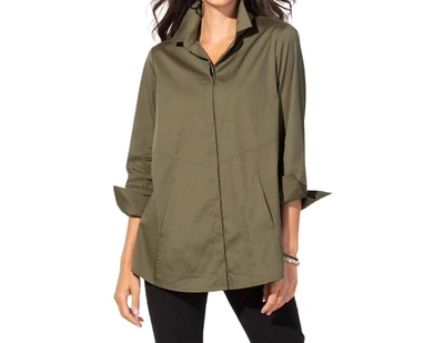 Habitat Hidden Placket Shirt In Olive In Green