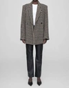 Anine Bing Kaia Double-breasted Houndstooth Wool-blend Blazer In Multi