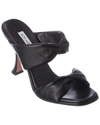 Aquazzura Leather Twist Heeled Sandals 95 In Black