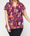 Entro Best Of Fall Top In Plum In Pink