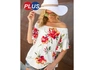 E. Luna Off Shoulder Floral Print Ruffle Top In White In White