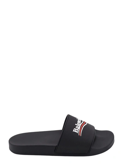 Balenciaga Logo Detailed Slip-on Slide In Black