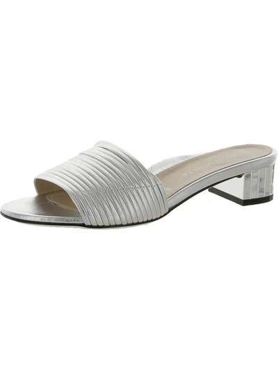 Ron White Evena Womens Open Toe Slip On Slide Sandals In Silver