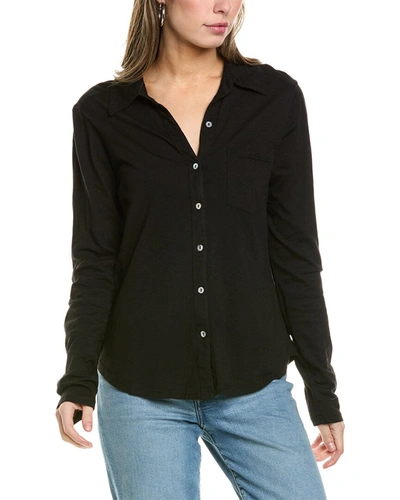 Michael Stars Ayla Button Down Knit Shirt In Nocturnal
