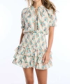 ALLISON NEW YORK OLIVE MINI DRESS IN TROPICAL LEAF