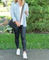Thread & Supply Faux Leather Leggings In Black In Black