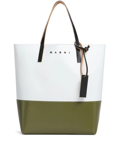 Marni Tribeca Shopping Bag In White