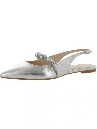Jewel Badgley Mischka Womens Faux Leather S D'orsay In Silver