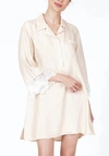Rya Collection Rosey Sleep Shirt In Champagne In White