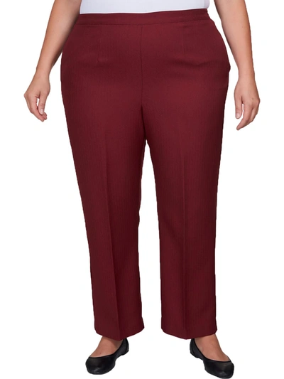Alfred Dunner Plus Mulberry Street Womens Comfort Waist Classic Fit Ankle Pants In Red