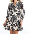 Allison New York Zia Dress In Black Palm In Multi