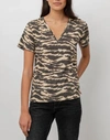 Rails The Cara V Neck Top In Tan New Wave Tiger In Multi