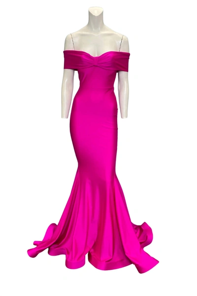 Jessica Angel Evening Gown In Fuchsia In Pink