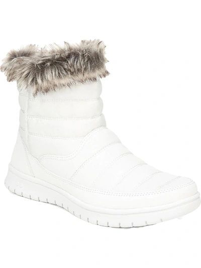 Ryka Suzy Womens Ankle Shearling Boots In White