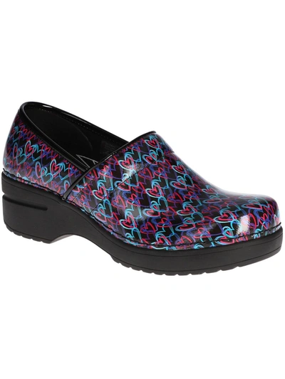 Easy Works By Easy Street Lead Womens Patent Leather Printed Clogs In Multi