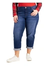CELEBRITY PINK WOMENS CUFFS MID RISE CROPPED JEANS
