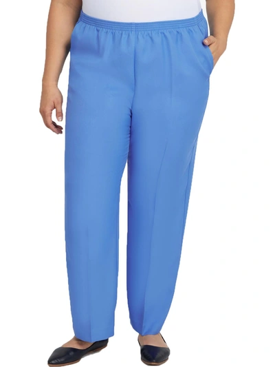 Alfred Dunner Plus Womens Comfort Waist Classic Fit Ankle Pants In Blue
