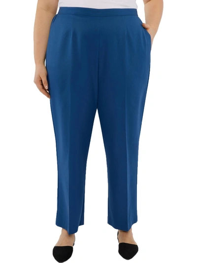 Alfred Dunner Plus Womens Front Darts Straight Leg Straight Leg Pants In Blue