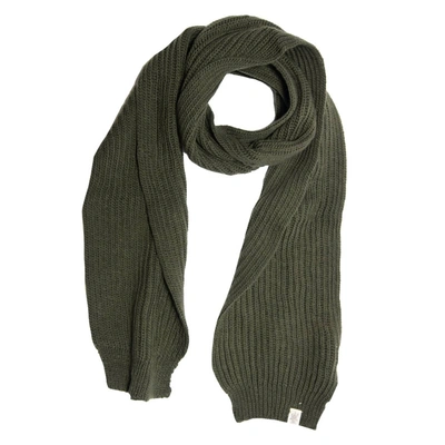 Nirvanna Designs Laurent Rib Scarf In Olive In Green