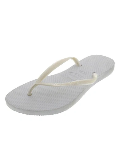 Havaianas Womens Textured Flip-flops In White